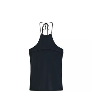 Zara Black Halter Neck Tank with Tie Back